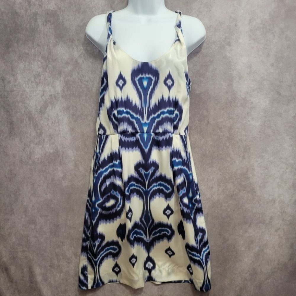 Banana Republic Blue and White Sleeveless Sundress